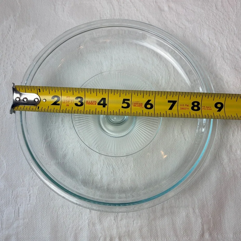 Vintage Pyrex G-1-C Blue Tint Clear Glass Lid Replacement 1 Quart Casserole 8.5